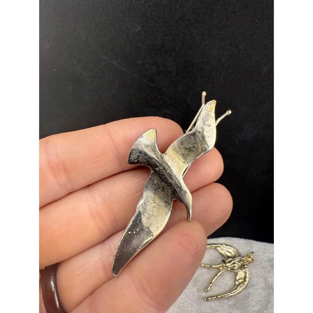 Vintage Bird‎ Brooch Lot Silver Tone